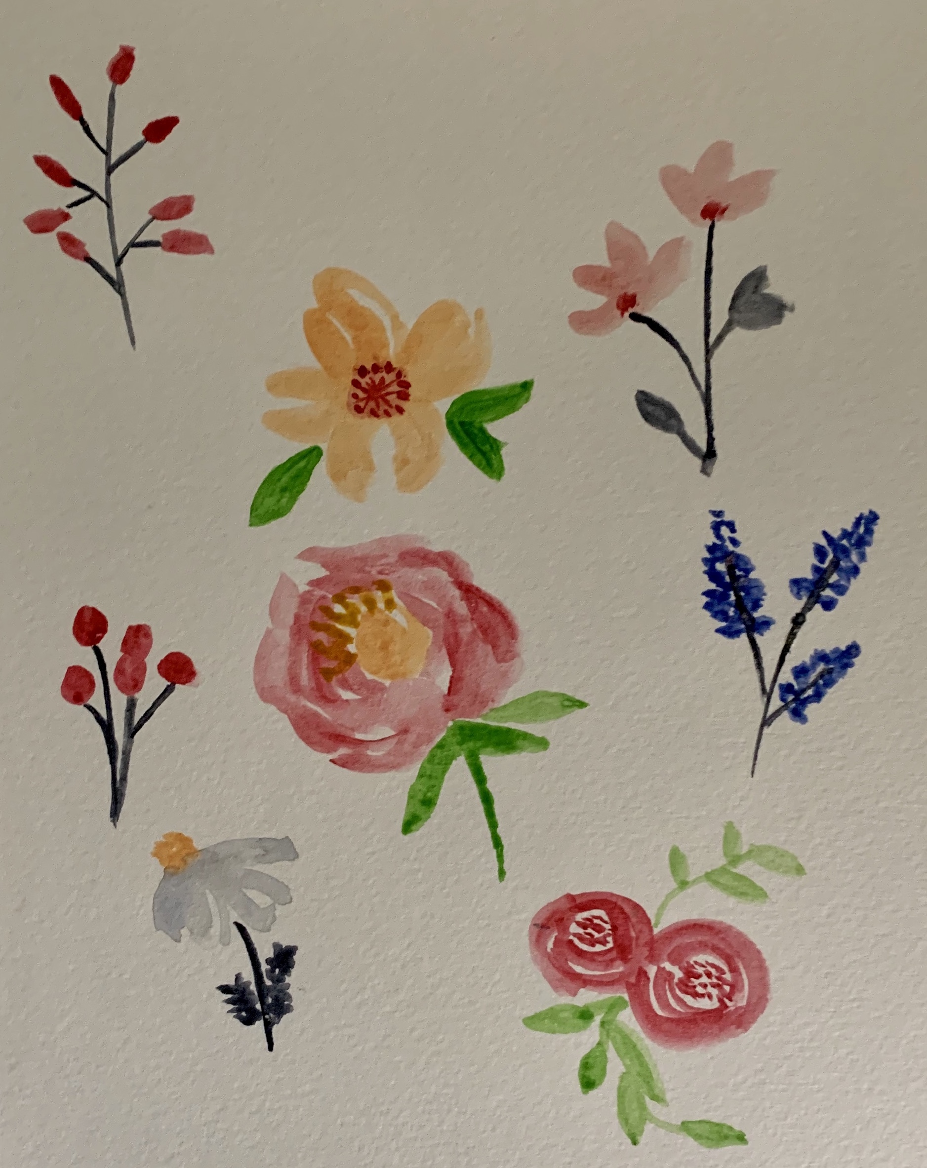 watercoloring flower by Bai